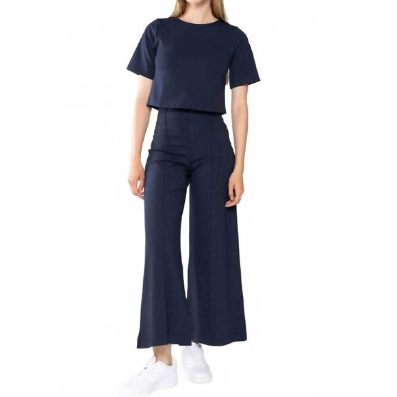 NEW RIPLEY RADER ponte knit short sleeve top in navy - Picture 1 of 3